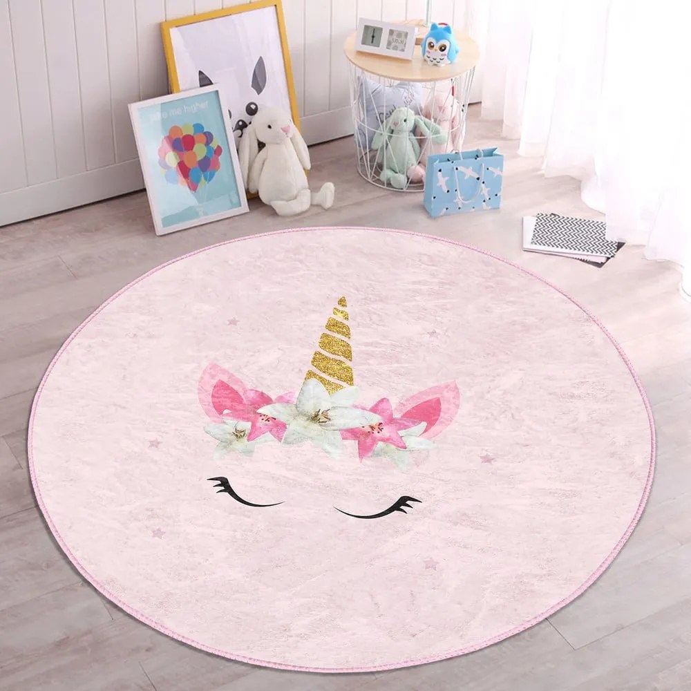 Tappeto rosa per bambini ø 100 cm Comfort - Mila Home