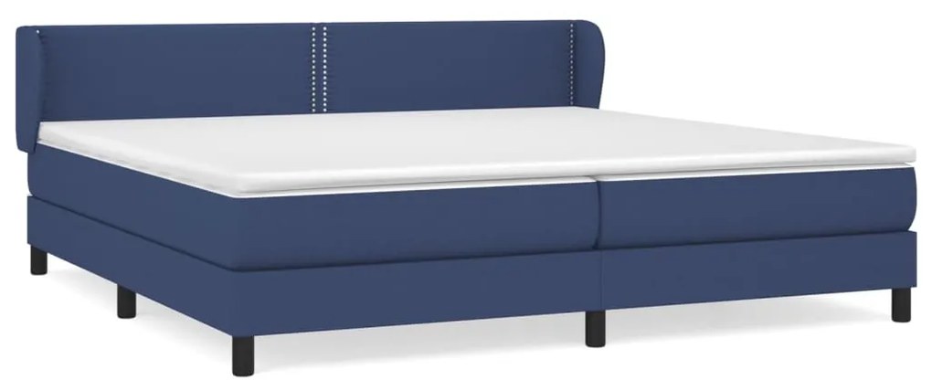 Giroletto a molle con materasso blu 200x200 cm in tessuto