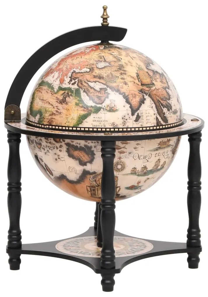 Bar A Globo Portavini Nero İn Legno Massello Di Eucalipto /