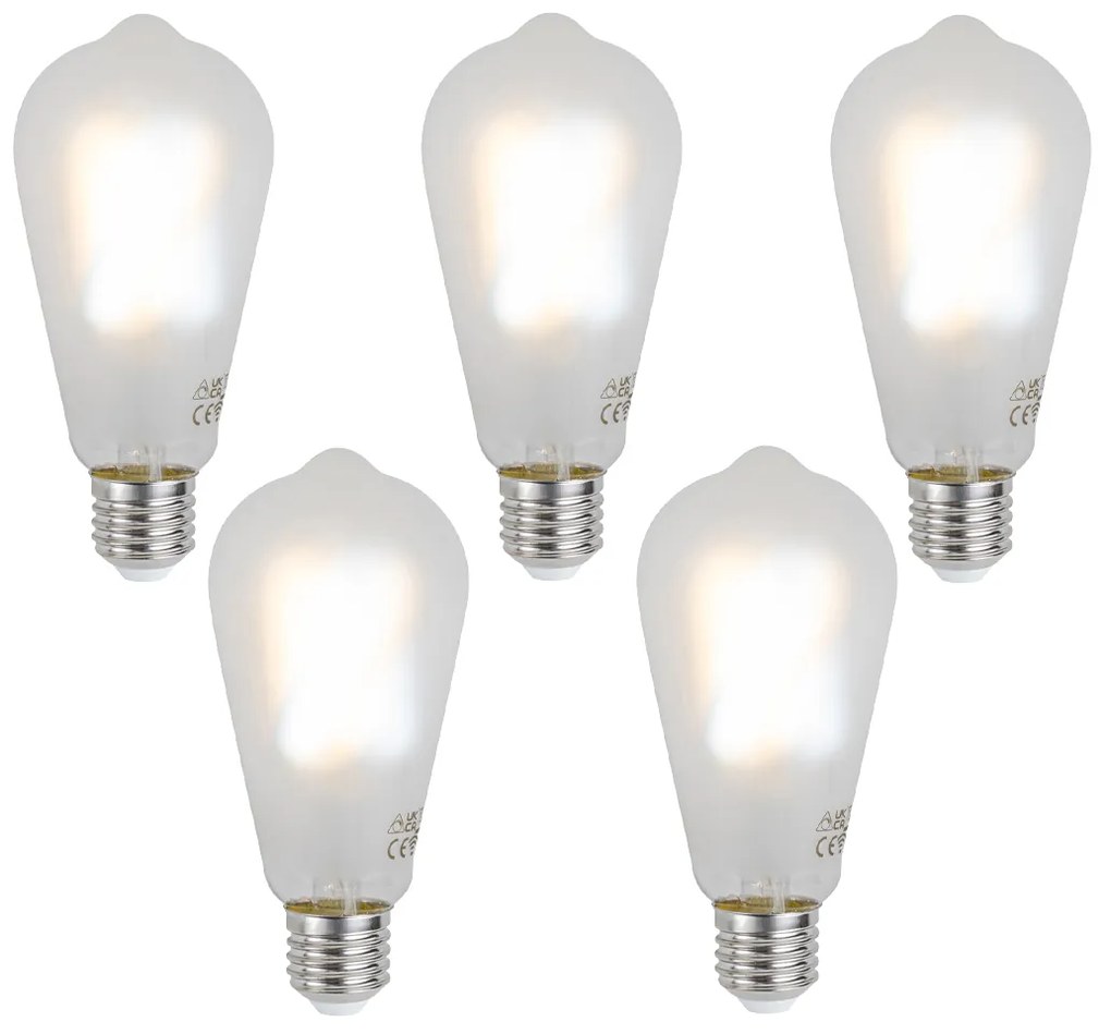 Set di 5 Lampadine LED Smart E27 dimmerabili ST64 Opaco 7W 806 lm 2700-6500K