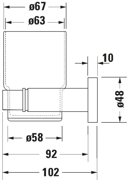 Duravit 99191000 - Portaspazzolini da parete D-CODE, lato sinistro, cromo lucido