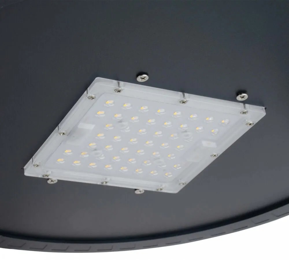Lampione Stradale 65W, Iron Black,1-10V, Programmabile,driver Philips Colore Bianco Caldo 2.700K
