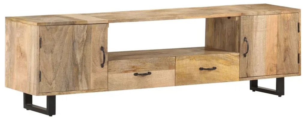 Mobile Porta Tv 160x30x45 Cm İn Legno Massello Di Mango /