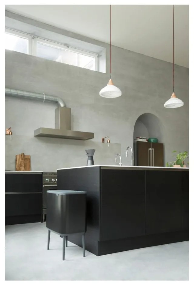 Cestino per la spazzatura in acciaio in nero opaco per raccolta differenziata/touch 34 l Bo Touch Bin – Brabantia