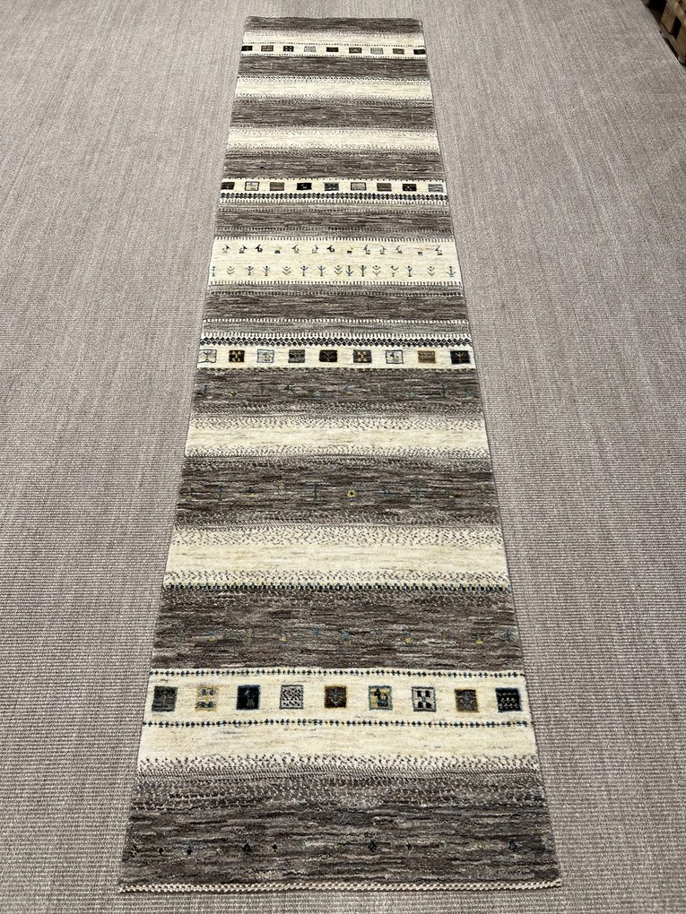Loribaft Tappeto 80x340 Beige (Iran) Annodato A Mano