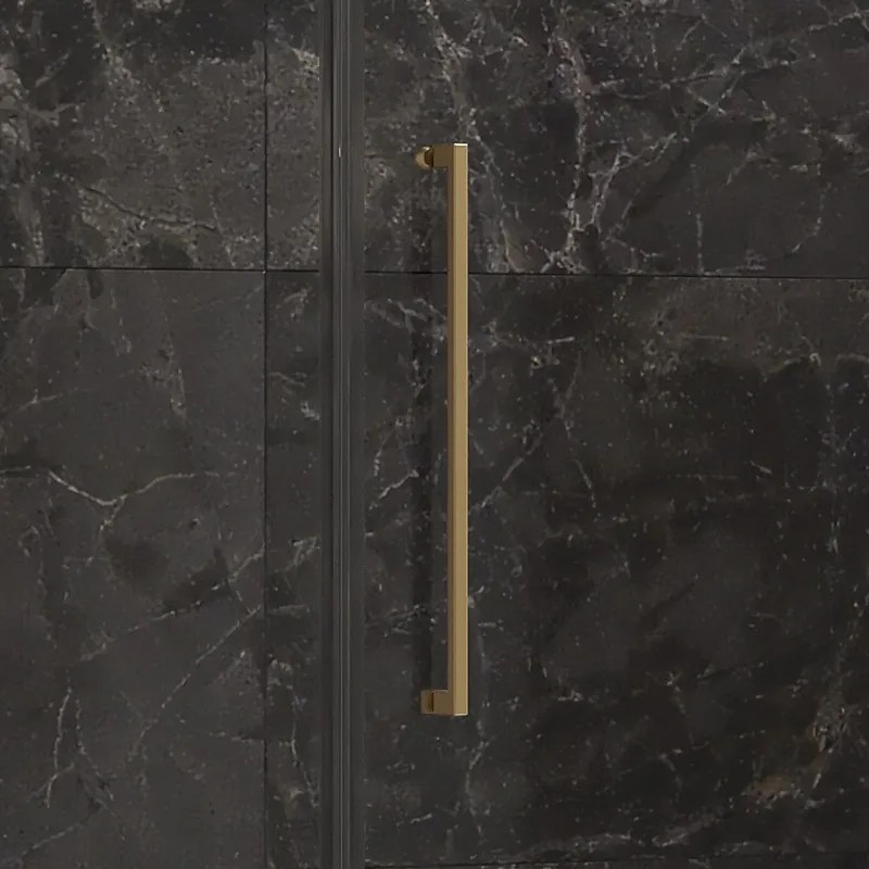 Porta doccia 140 cm battente e 2 fissi oro spazzolato | KT6000G - KAMALU