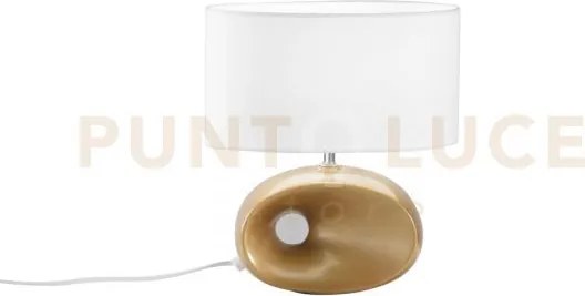 Lumetto eolo oro 1 luce attacco e14 27,8x31,3cm in ceramica e paral...
