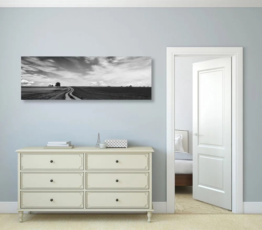 Quadro su tela – Paesaggio incantevole in bianco e nero