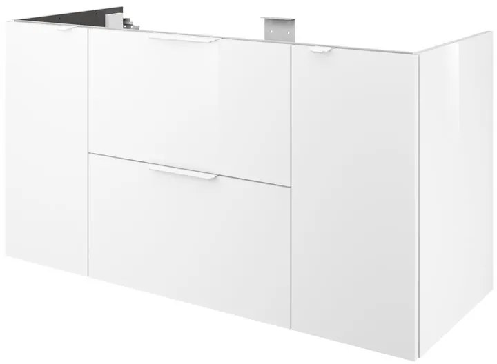 Mobile da bagno sotto lavabo SENSEA Neo Frame bianco laccato lucido L 120 x H 64 x P 48 cm 2 cassetti 2 ante, lavabo non incluso