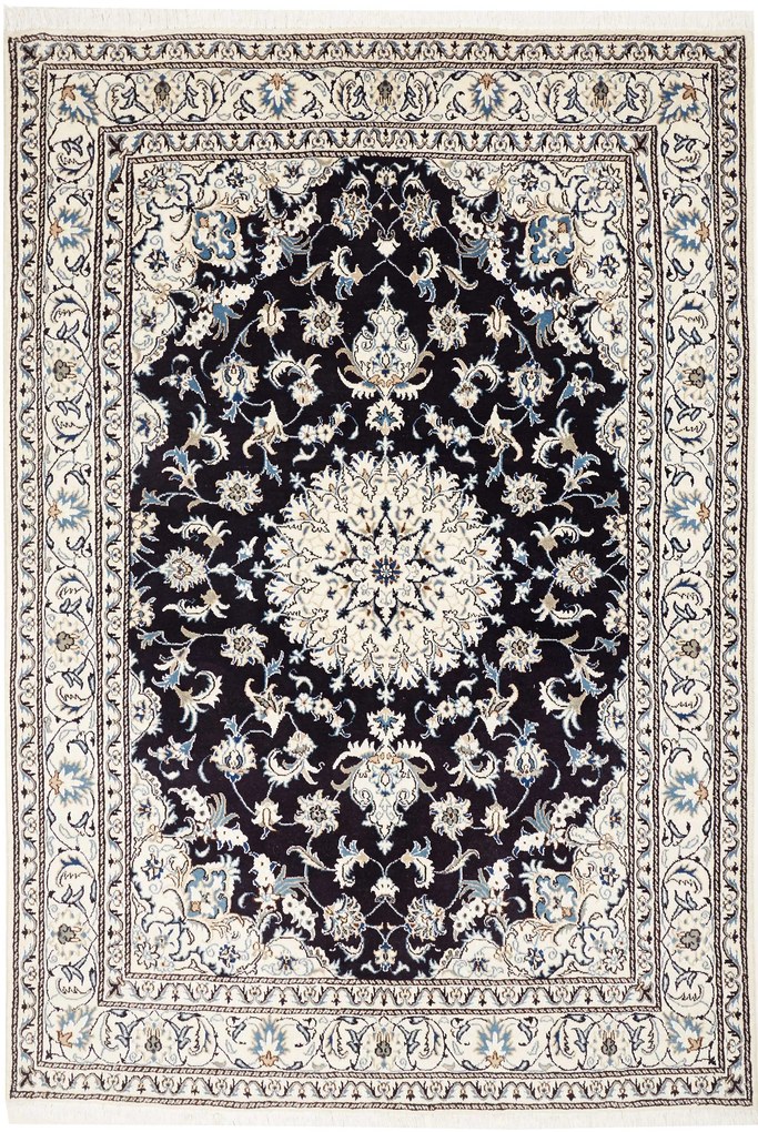 Nain Tappeto 170 x 240 Blu (Iran) Annodato A Mano