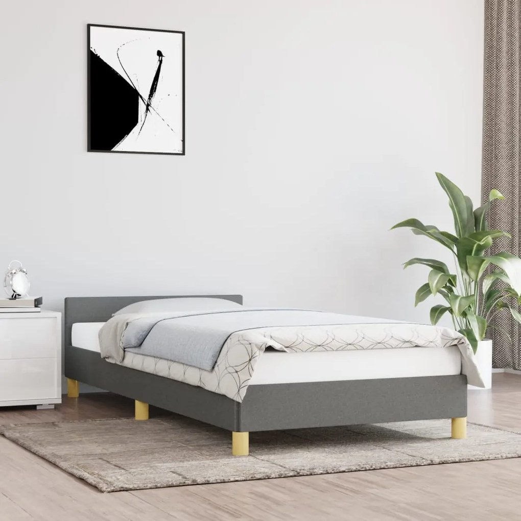 Giroletto Senza Materasso Grigio Scuro 100x200 Cm Tessuto /