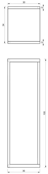 Portafiori 100x30x34 cm bianco