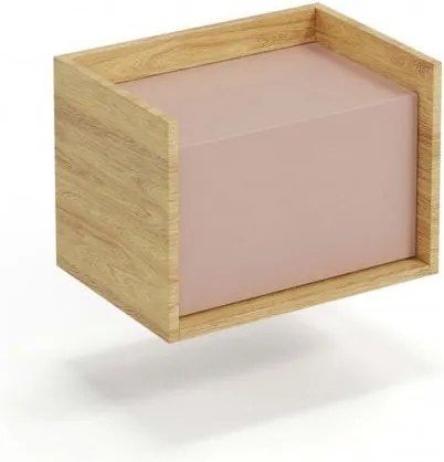 Comò modulare Mobius 1D in legno naturale/rosa - H36cm