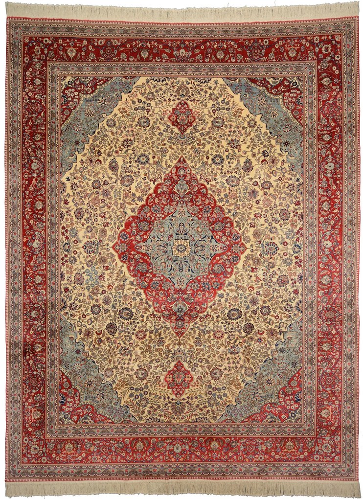 Isfahan Tappeto orientale 280 x 370 Beige (Cina) Annodato A Mano