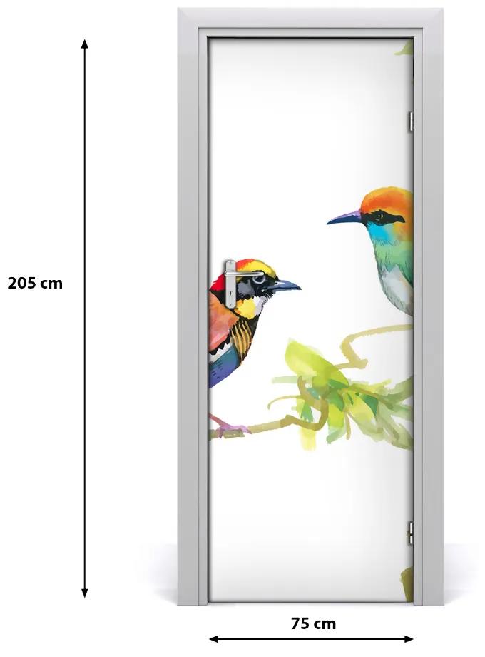 Adesivo per porta interna Uccelli 75x205 cm