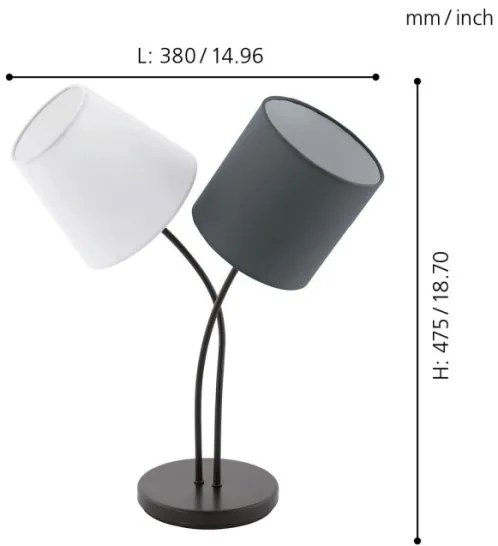 Eglo 95194 - Lampada da tavolo ALMEIDA 2xE14/40W/230V