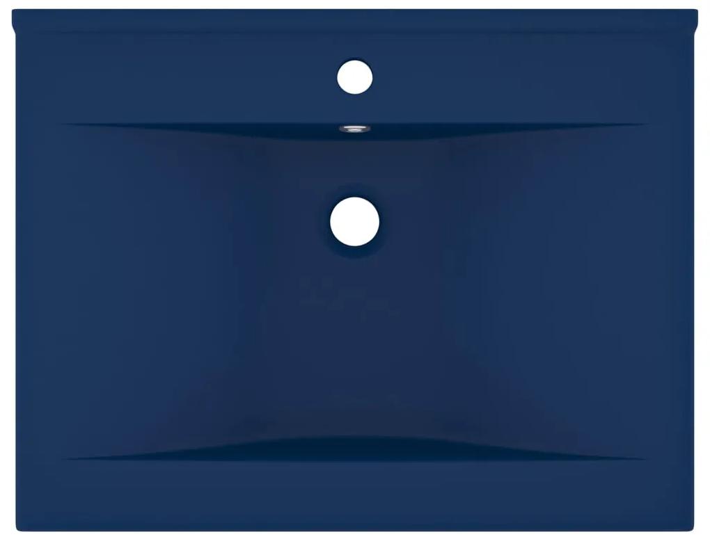 Lavandino con Foro Rubinetto Blu Scuro Opaco 60x46 cm in Ceramica