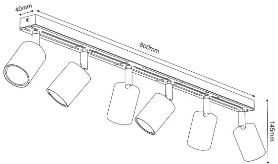 Faretto TERRA 6xGU10/8W/230V nero/quercia