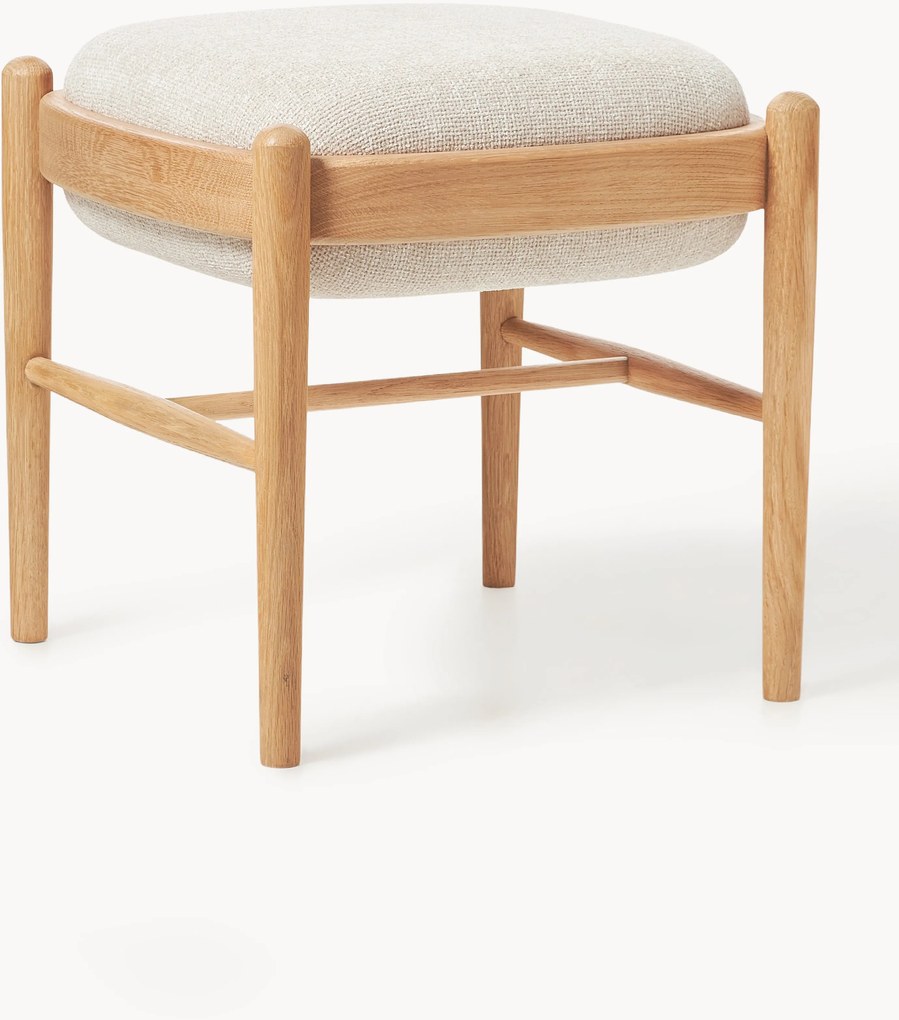 Sgabello imbottito in legno di quercia Imara