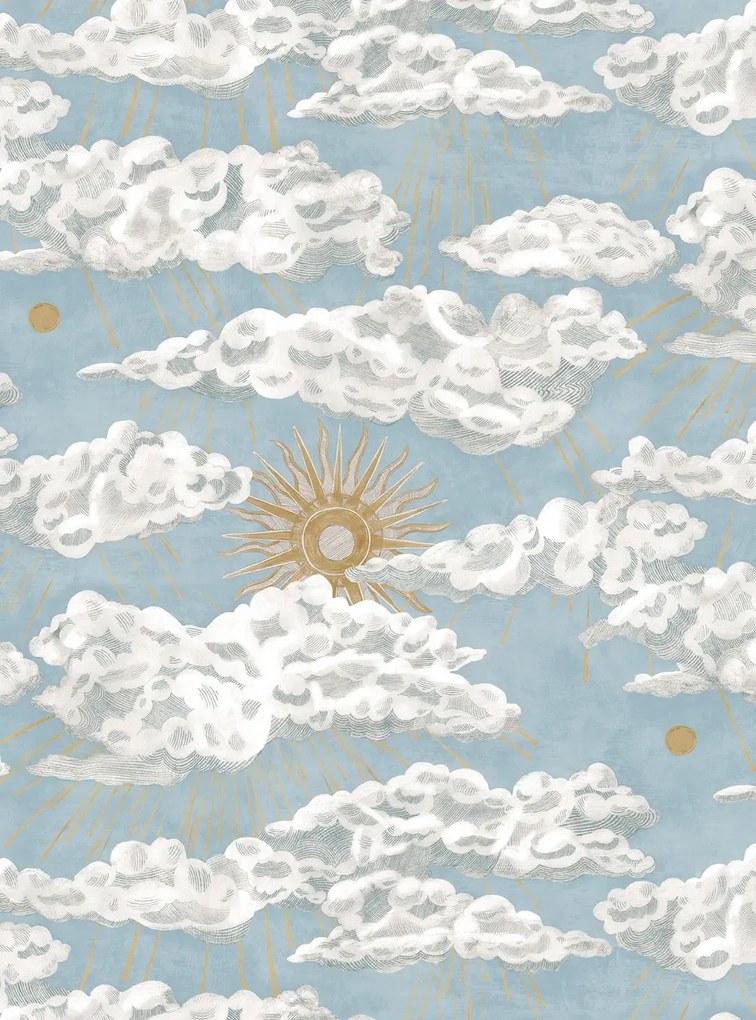 Josephine Munsey Carta da parati Cumulus Sol - Light Blue