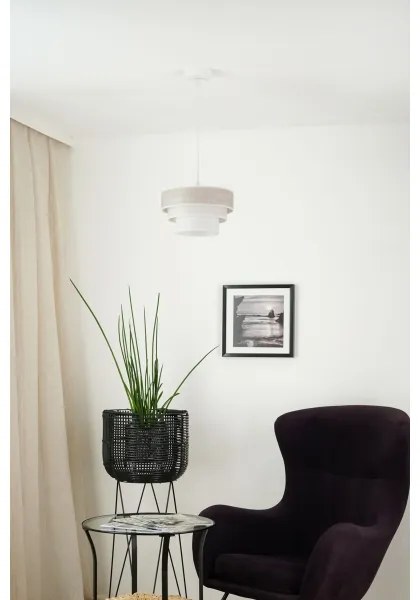 Brilagi - Lampadario a sospensione con filo ALASKA LUNETA 1xE27/15W/230V diametro 25 cm grigio/color crema