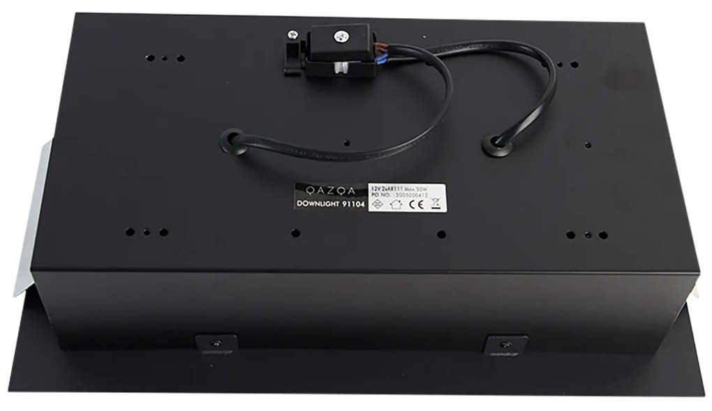 Set di 12 faretti da incasso neri AR111 orientabili a 2 luci - Oneon