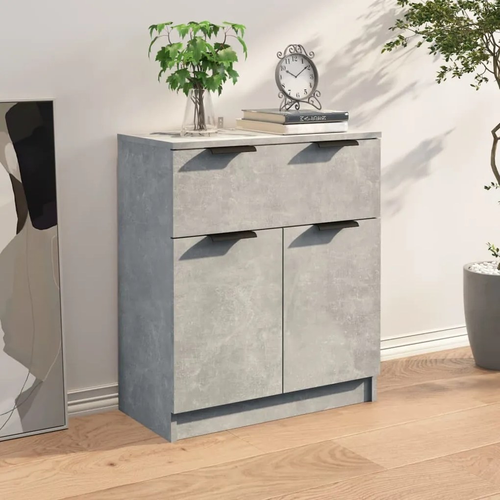 Credenza grigio cemento 60x30x70 cm in legno multistrato