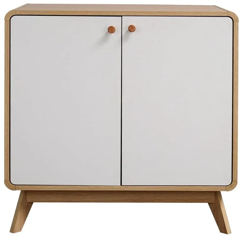 Cassettiera bassa bianca in rovere 75x75 cm Cassie - Støraa