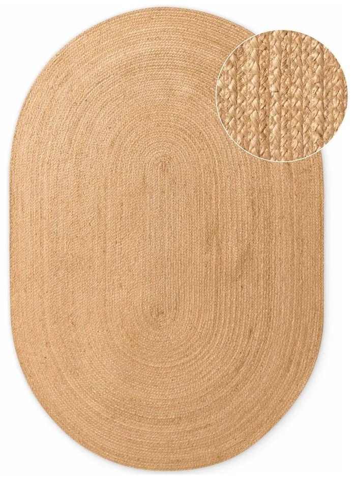 Tappeto di colore naturale in iuta reversibile/tessuto a mano 160x230 cm Braided – Hanse Home