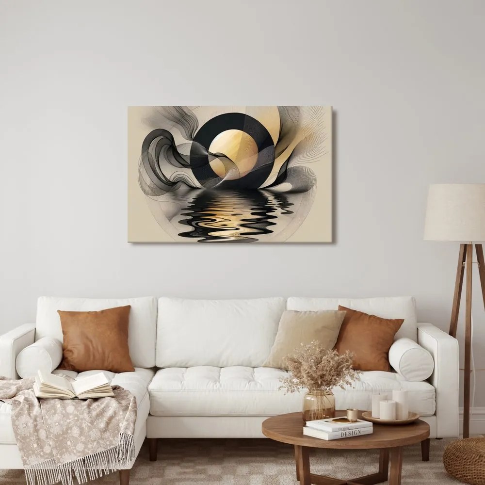 Quadro su tela – Luna astratta sull’acqua