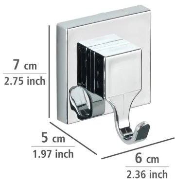 WENKO 22688100-Gancio VACUUM-LOC QUADRO ED 6x7 cm argento/cromo lucido