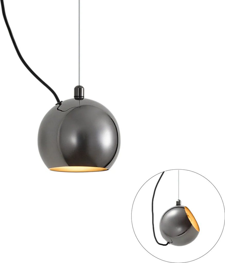Design hanglamp donker chroom voor railsysteem 1-fase - Slimline Sara