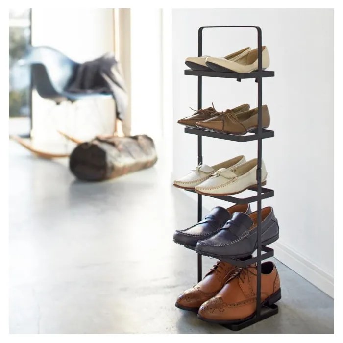 Scarpiera alta nera in metallo Tower Shoe Rack - YAMAZAKI