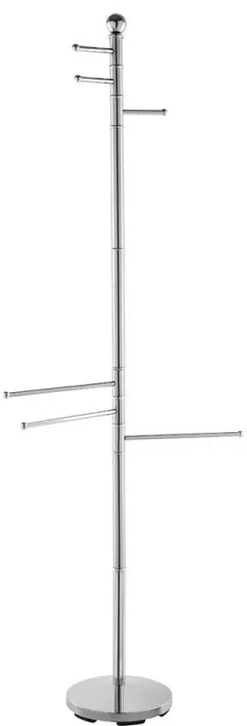 Piantana per Accappatoio alta 177 cm con 6 Bracci in Acciaio Cromato
