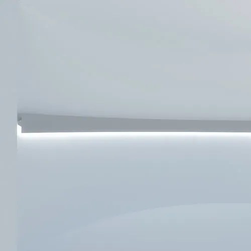 Cornice Pitturabile Squadrata per Pareti Curve per Strisce LED - 2m Variante Lunghezza 2 Metri