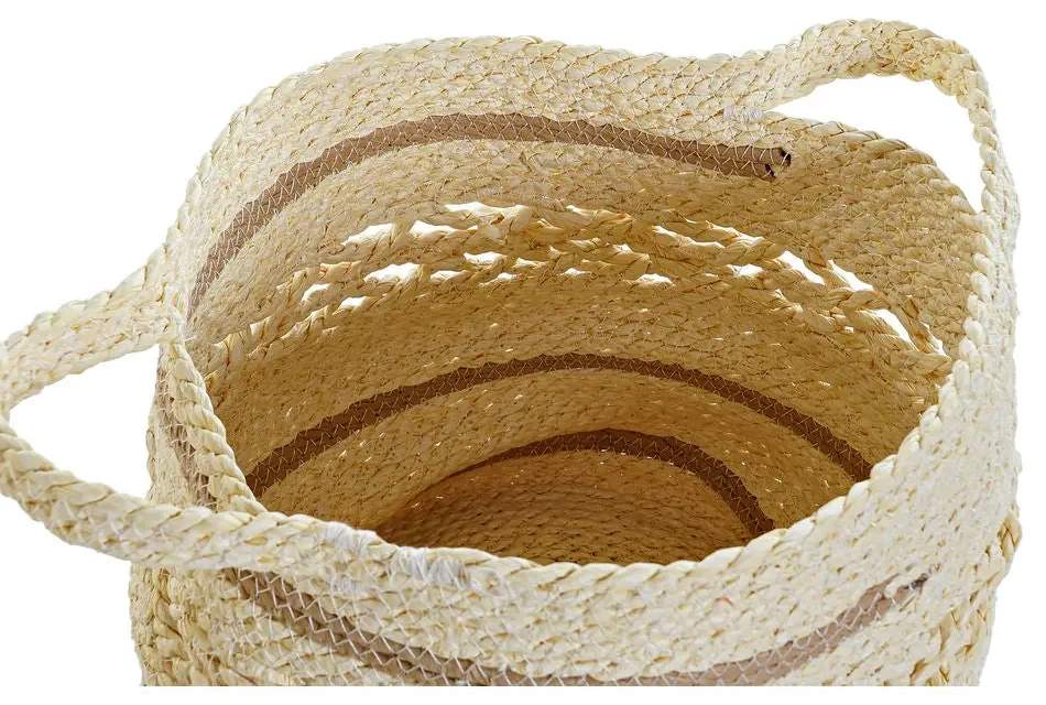 Set di Cestini DKD Home Decor S3018639 Naturale Fibra (2 pezzi) (40 x 40 x  34 cm)