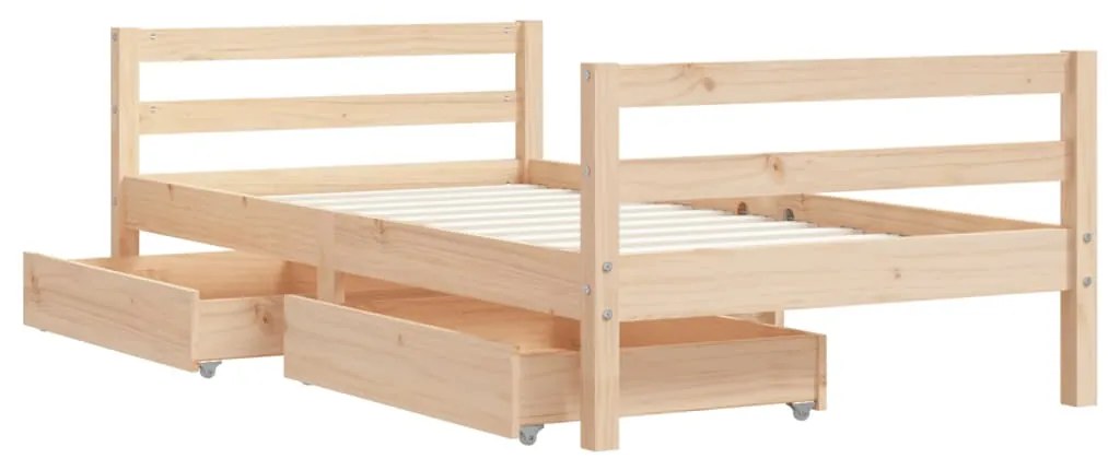 Giroletto per bambini con cassetti 80x160cm legno massello pino