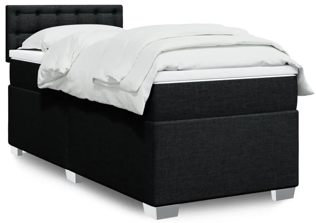 Giroletto A Molle Con Materasso Nero 100x200 Cm İn Tessuto /