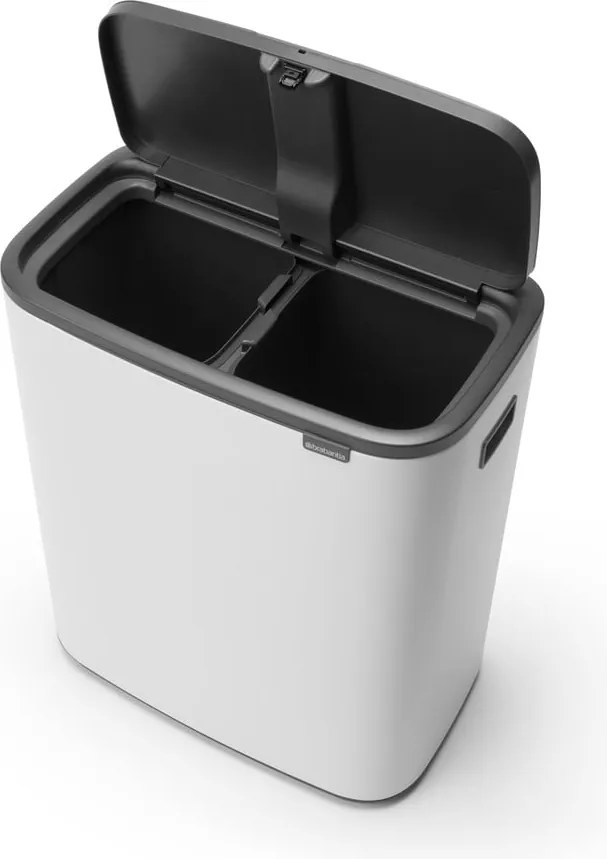 Bidone in acciaio bianco touch per raccolta differenziata 60 l Bo Touch Bin - Brabantia