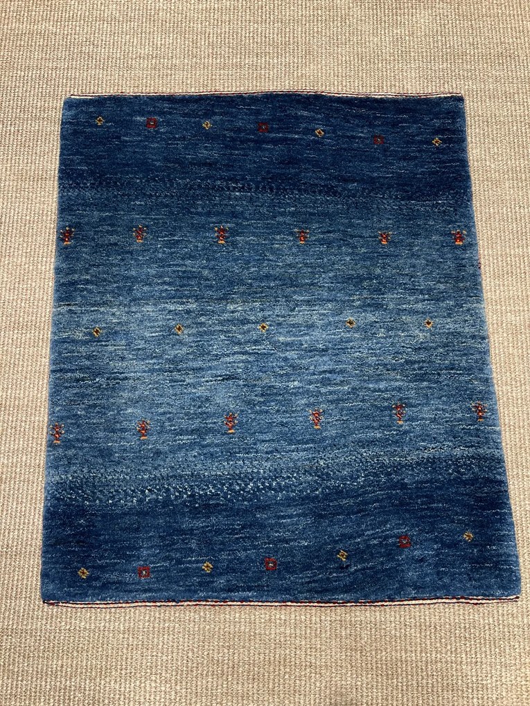 Loribaft Tappeto 90x70 Blu (Iran) Annodato A Mano