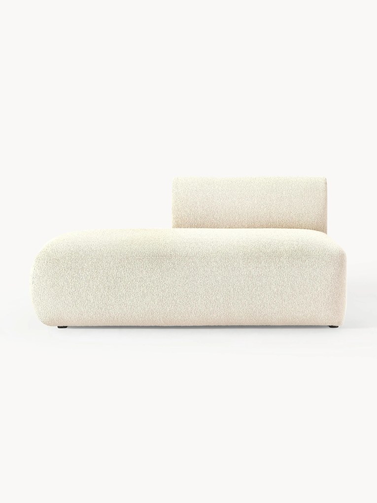 Chaise longue componibile in tessuto bouclé Sofia