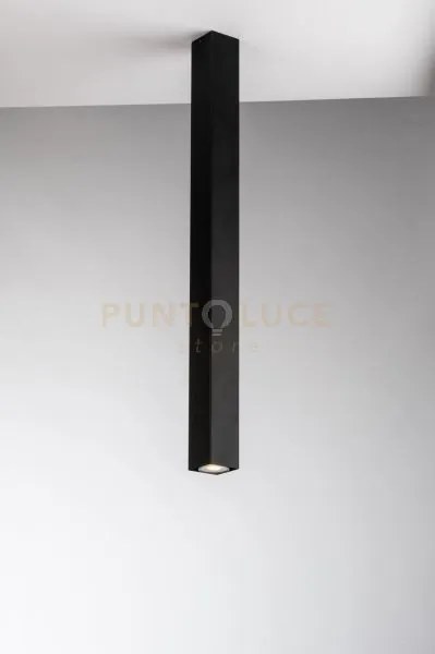 Plafoniera fluke quadrata nera 1xgu10 6x6x75cm i-fluke-plq75 nero