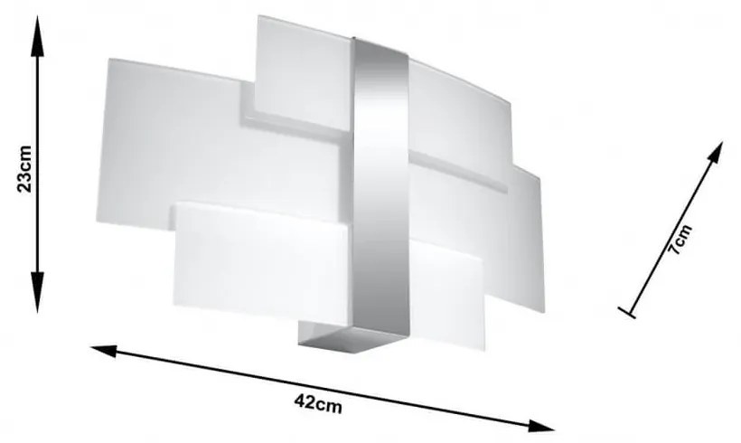 Applique da parete in acciaio e vetro CELIA 2xG9 Bianca da interno Colore del corpo Grigio
