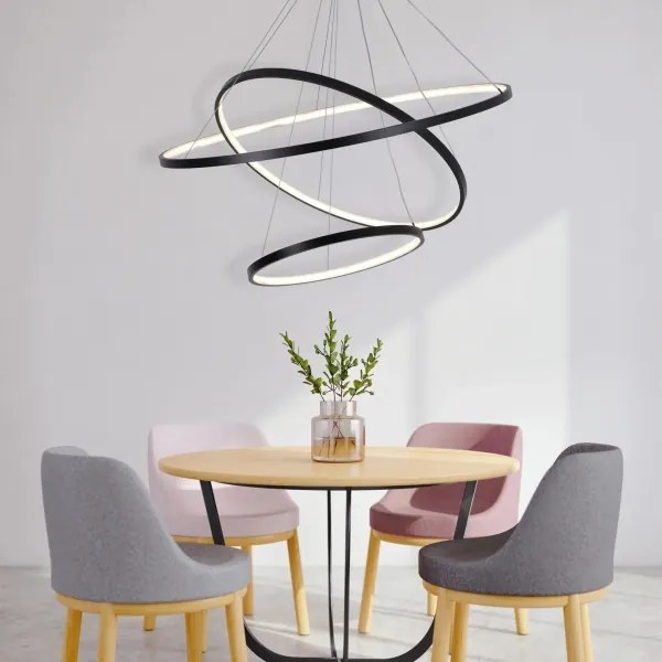 Lampadario LED a sospensione con filo LEA LED/60W/230V 4000K diametro 80 cm nero