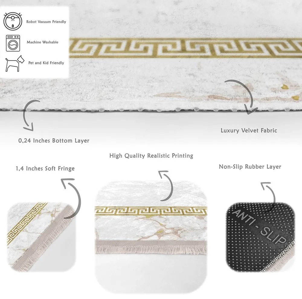 Tappeto bianco-oro 80x200 cm - Mila Home