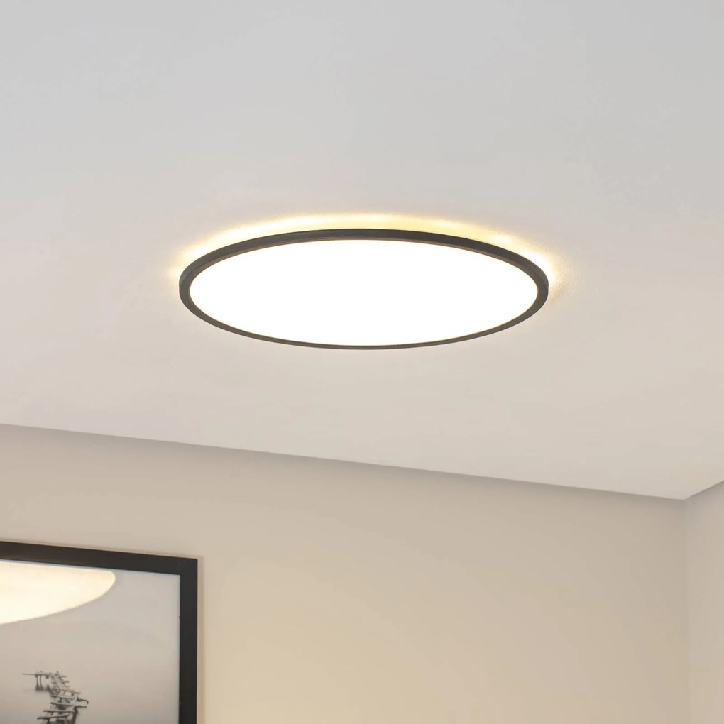 Pannello LED Aqua, Ø 50 cm, nero, metallo/plastica, CCT dimmerabile Aqua TK Lighting,, Nero, Bagno, Metallo, Moderno, Pannello LED