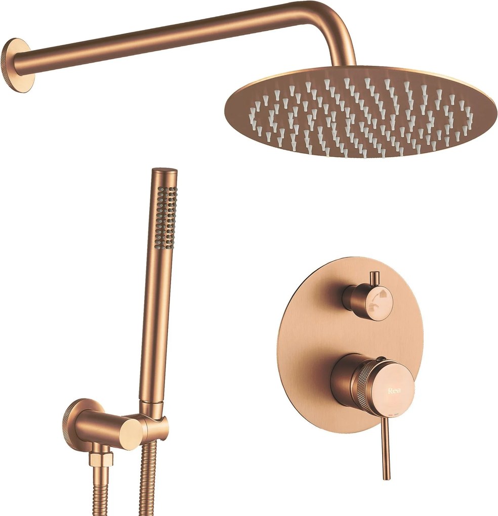 Set doccia da incasso Rea Lungo Grip Brush Copper  + BOX
