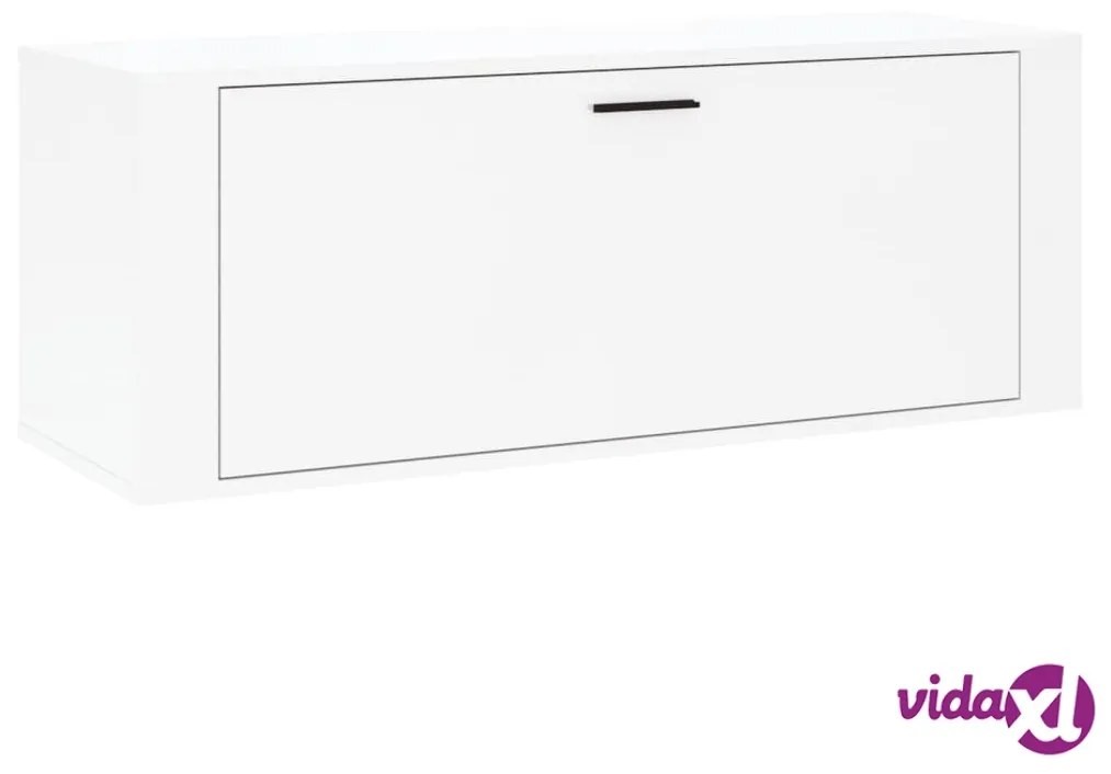 vidaXL Scarpiera Bianco Lucido 100x35x38 cm in Legno Multistrato