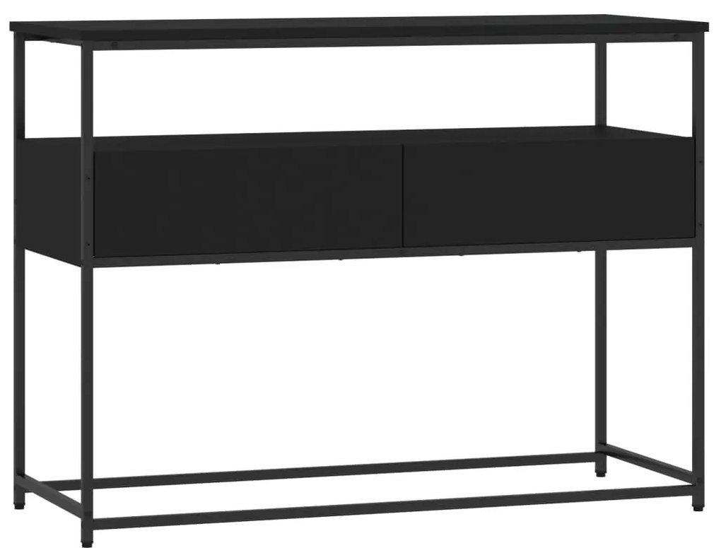 Tavolino consolle nero 100x40x75 cm in legno multistrato