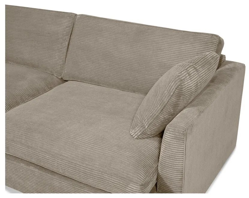 Divano in velluto a coste beige 236 cm Mobby - Scandic